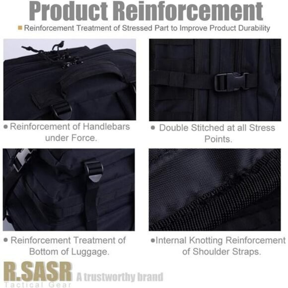 Military Tactical Backpack 45L Molle Hiking Camping Rucksack with Pockets - Picture 5 of 7